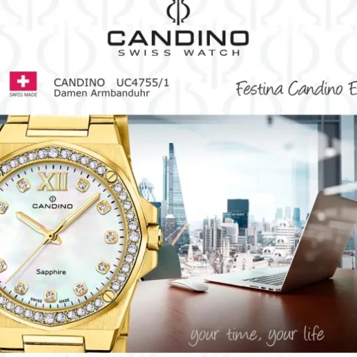 Candino Damenuhr Edelstahl gold Candino Elegance Armbanduhr UC4755/1