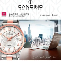 Candino Damen-Uhr Edelstahl silber roségold C4610/1 Quarz Klassisch UC4610/1