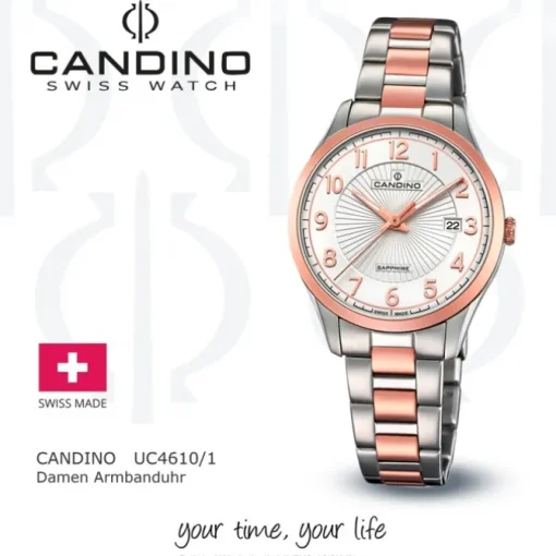 Candino Damen-Uhr Edelstahl silber roségold C4610/1 Quarz Klassisch UC4610/1