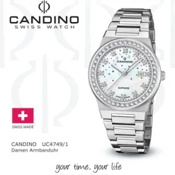 Candino Damenuhr Edelstahl silber Candino Elegance Armbanduhr UC4749/1