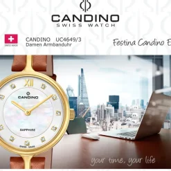 Candino Damenuhr Leder braun Candino Elegance Armbanduhr UC4649/3
