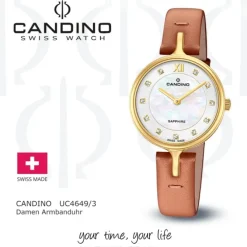 Candino Damenuhr Leder braun Candino Elegance Armbanduhr UC4649/3
