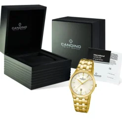Candino Herren-Armbanduhr Timeless analog Quarz Edelstahl Gelbgold PVD UC4541/1