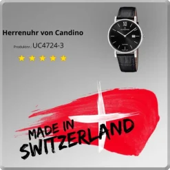 Candino Herrenuhr Classic C4724/3 Armbanduhr Edelstahl schwarz UC4724/3