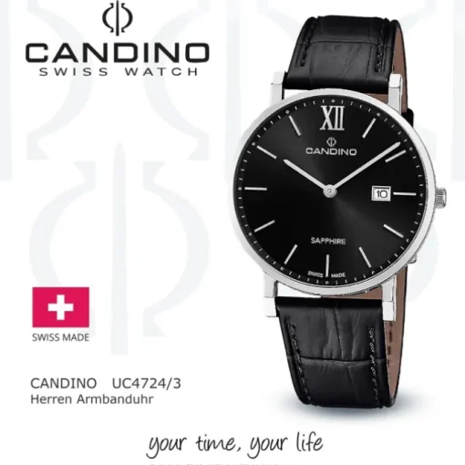 Candino Herrenuhr Classic C4724/3 Armbanduhr Edelstahl schwarz UC4724/3
