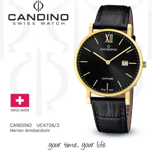 Candino Herrenuhr Classic C4726/3 Armbanduhr Edelstahl schwarz UC4726/3
