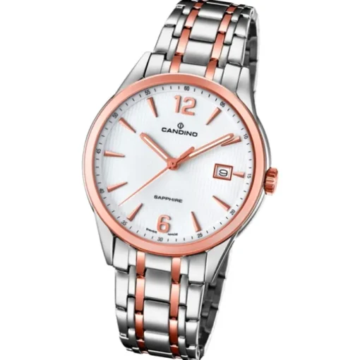 Candino Herren-Uhr Edelstahl silber roségold C4616/2 Quarz Klassisch UC4616/2