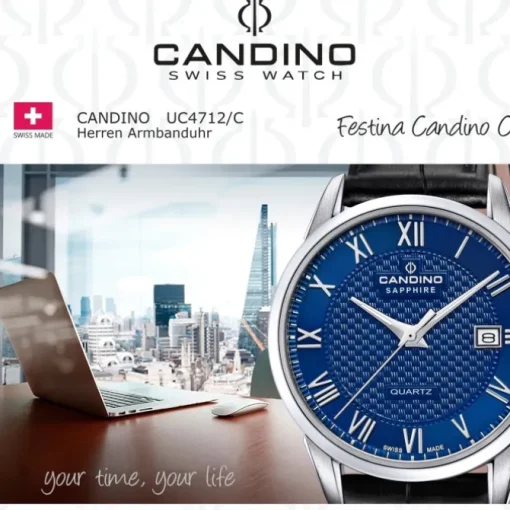 Candino Herrenuhr Edelstahl schwarz Candino Classic Armbanduhr UC4712/C