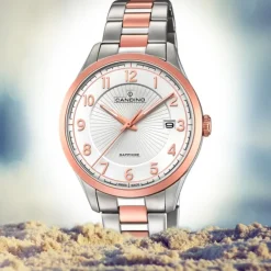 Candino Herren-Uhr Edelstahl silber roségold C4609/1 Quarz Klassisch UC4609/1
