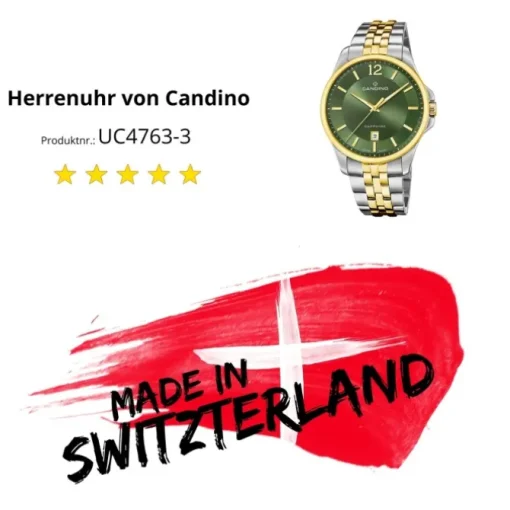Candino Herrenuhr Edelstahl silber gold Candino Classic Armbanduhr UC4763/3