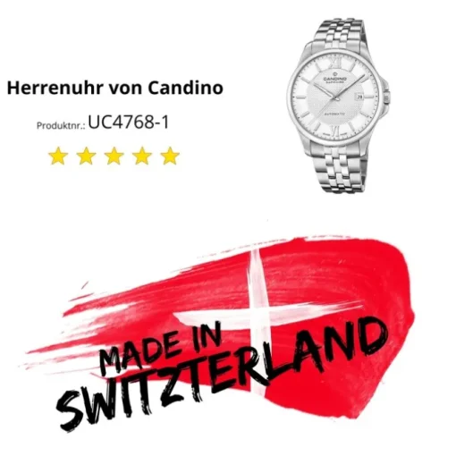 Candino Herrenuhr Edelstahl silber Candino Automatik Armbanduhr UC4768/1