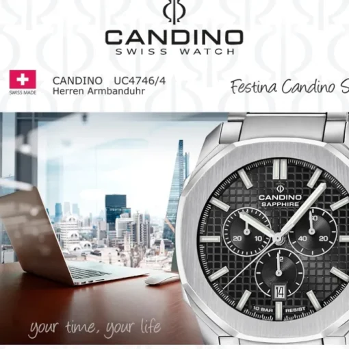 Candino Herrenuhr Edelstahl silber Candino Sport Armbanduhr UC4746/4