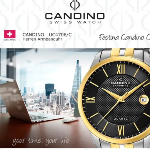 Candino Herrenuhr Edelstahl silber gold Candino Classic Armbanduhr UC4706/C