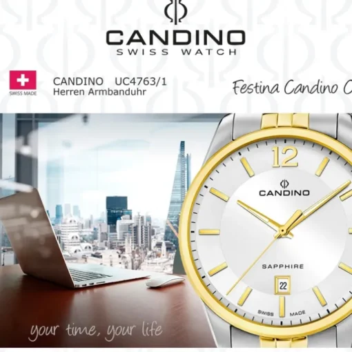 Candino Herrenuhr Edelstahl silber gold Candino Classic Armbanduhr UC4763/1