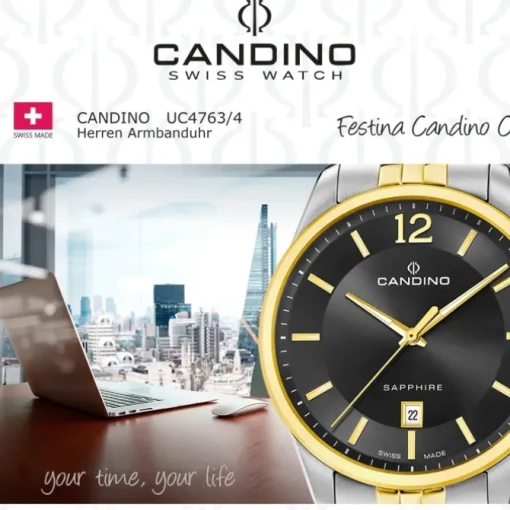 Candino Herrenuhr Edelstahl silber gold Candino Classic Armbanduhr UC4763/4