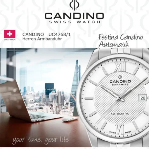Candino Herrenuhr Edelstahl silber Candino Automatik Armbanduhr UC4768/1