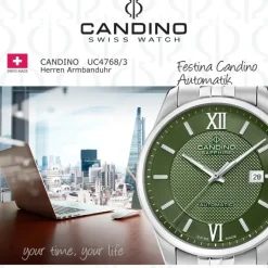 Candino Herrenuhr Edelstahl silber Candino Automatik Armbanduhr UC4768/3