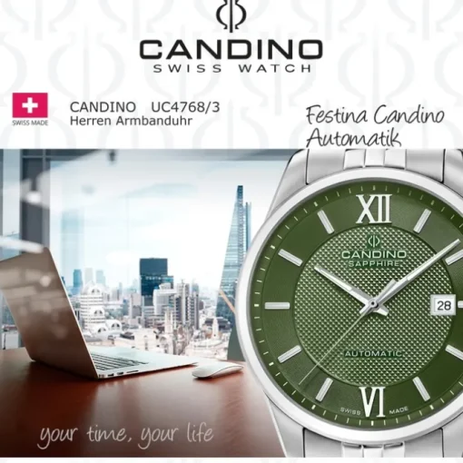 Candino Herrenuhr Edelstahl silber Candino Automatik Armbanduhr UC4768/3