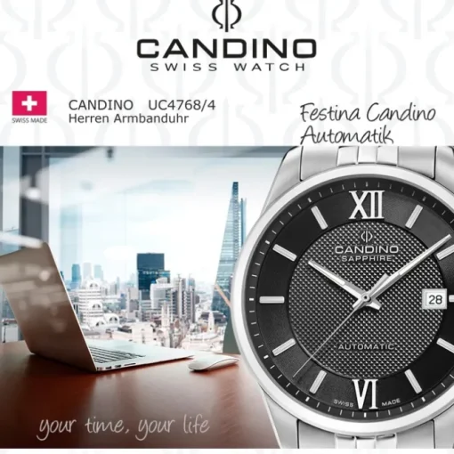 Candino Herrenuhr Edelstahl silber Candino Automatik Armbanduhr UC4768/4