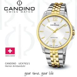Candino Herrenuhr Edelstahl silber gold Candino Classic Armbanduhr UC4763/1