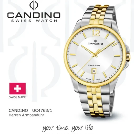 Candino Herrenuhr Edelstahl silber gold Candino Classic Armbanduhr UC4763/1