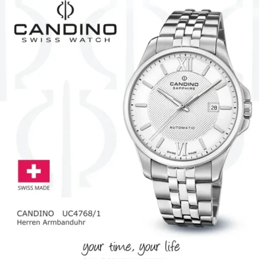 Candino Herrenuhr Edelstahl silber Candino Automatik Armbanduhr UC4768/1