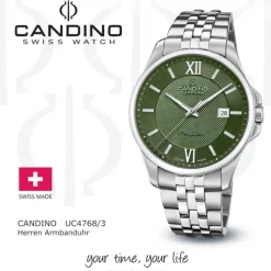 Candino Herrenuhr Edelstahl silber Candino Automatik Armbanduhr UC4768/3