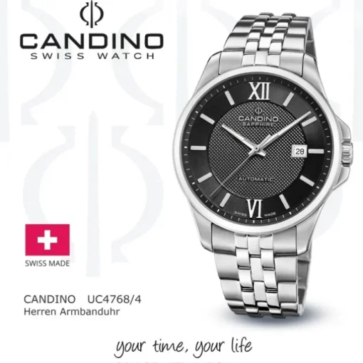 Candino Herrenuhr Edelstahl silber Candino Automatik Armbanduhr UC4768/4