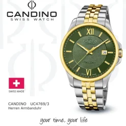 Candino Herrenuhr Edelstahl silber gold Candino Automatik Armbanduhr UC4769/3