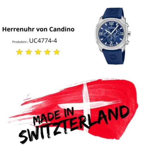 Candino Herrenuhr Kautschuk blau Candino Sport Armbanduhr UC4774/4