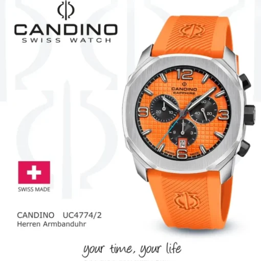Candino Herrenuhr Kautschuk orange Candino Sport Armbanduhr UC4774/2