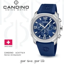 Candino Herrenuhr Kautschuk blau Candino Sport Armbanduhr UC4774/4
