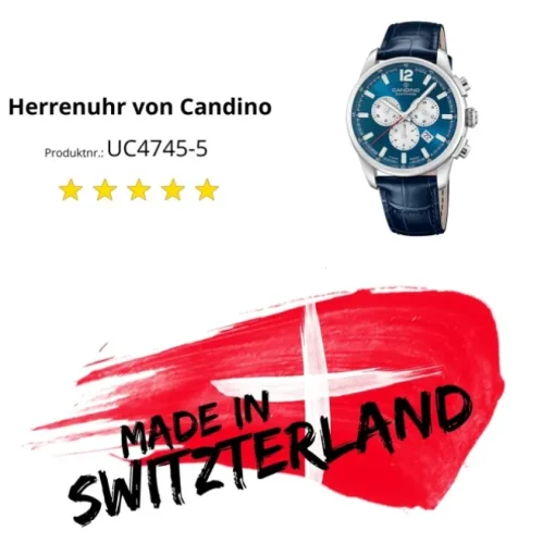 Candino Herrenuhr Leder blau Candino Sport Armbanduhr UC4745/5