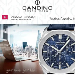 Candino Herrenuhr Leder blau Candino Sport Armbanduhr UC4747/2