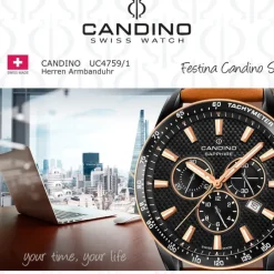Candino Herrenuhr Leder braun Candino Sport Armbanduhr UC4759/1