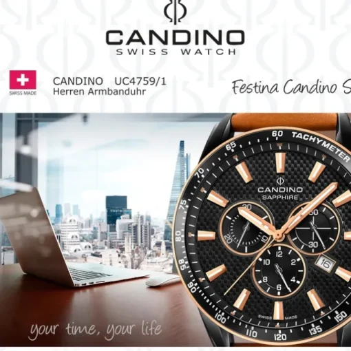 Candino Herrenuhr Leder braun Candino Sport Armbanduhr UC4759/1