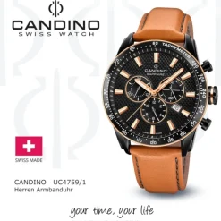 Candino Herrenuhr Leder braun Candino Sport Armbanduhr UC4759/1