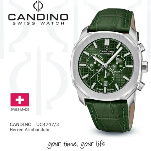 Candino Herrenuhr Leder grün Candino Sport Armbanduhr UC4747/3