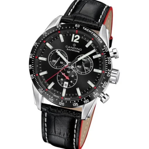 Candino Herrenuhr Leder schwarz Candino Sport Armbanduhr UC4758/4