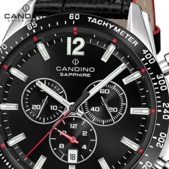 Candino Herrenuhr Leder schwarz Candino Sport Armbanduhr UC4758/4