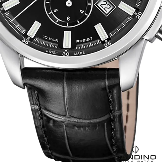 Candino Herrenuhr Leder schwarz Candino Sport Armbanduhr UC4745/6