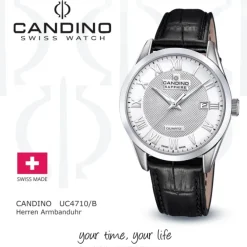 Candino Herrenuhr Leder schwarz Candino Classic Armbanduhr UC4710/B