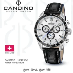 Candino Herrenuhr Leder schwarz Candino Sport Armbanduhr UC4758/1