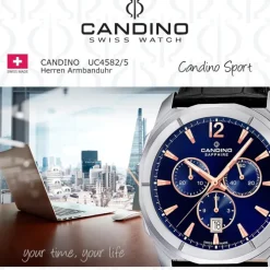 Candino Herrenuhr Sport C4582/5 Armbanduhr Edelstahl schwarz UC4582/5