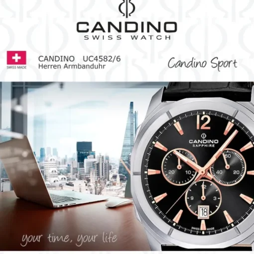 Candino Herrenuhr Sport C4582/6 Armbanduhr Edelstahl schwarz UC4582/6
