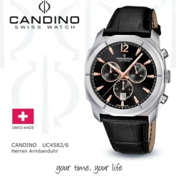 Candino Herrenuhr Sport C4582/6 Armbanduhr Edelstahl schwarz UC4582/6
