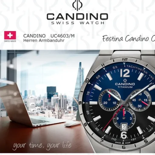 Candino Herrenuhr Titan grau Candino Classic Armbanduhr UC4603/M