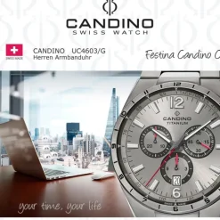 Candino Herrenuhr Titan grau Candino Classic Armbanduhr UC4603/G