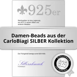 Carlo Biagi Bead Buchstabe V Silber European Beads BLPV