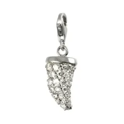 Carlo Biagi Charm Anhänger Horn weiß 925 Silber CSCZS03C